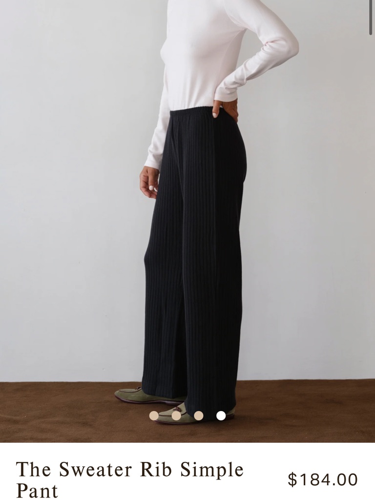 Donni. Ribbed Wide-Leg Pants - Black